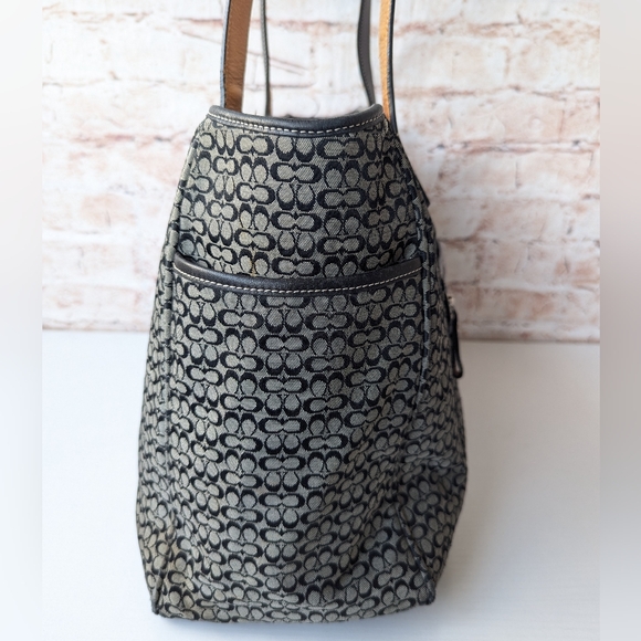 COACH Grey and Black Signature Print Diaper Bag - Picture 7 of 15